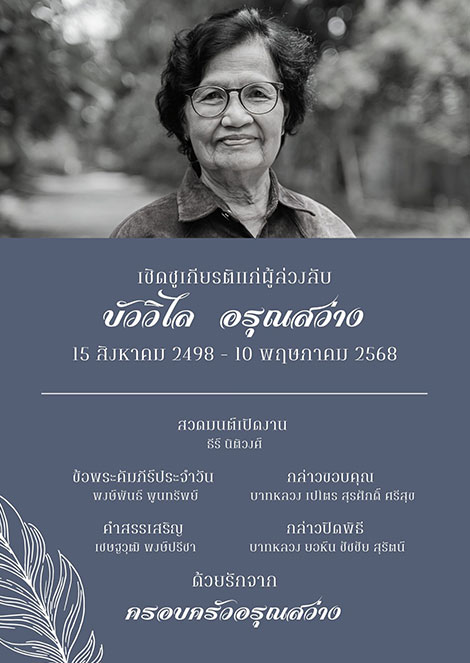 การ์งานศพ แจกฟรี สีน้ำเงินเข้ม แบบมินิมิล เรียบง่าย มีรูป ใส่รูปได้ ร้านของชำร่วย 9 บาท